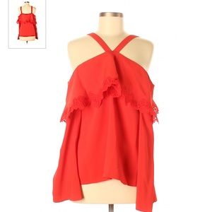 Jonathan Simkhai red off shoulder blouse Size 6